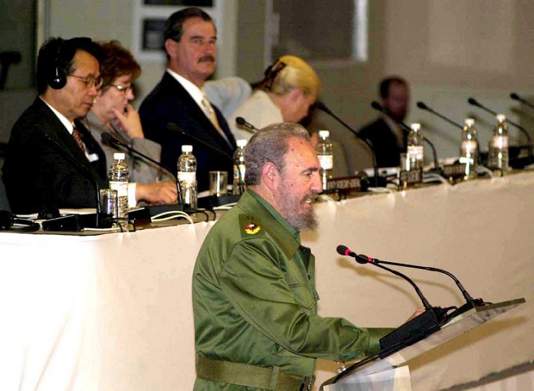 Fidel Castro auf der internationalen Konferenz über Entwicklungsfinanzierung