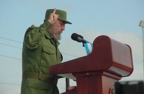 Fidel Castro auf dem Plaza Los Olivos, Sancti Spiritus