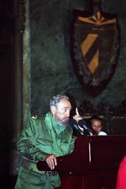 Fidel Castro in der Aula Magna der Universität Havanna