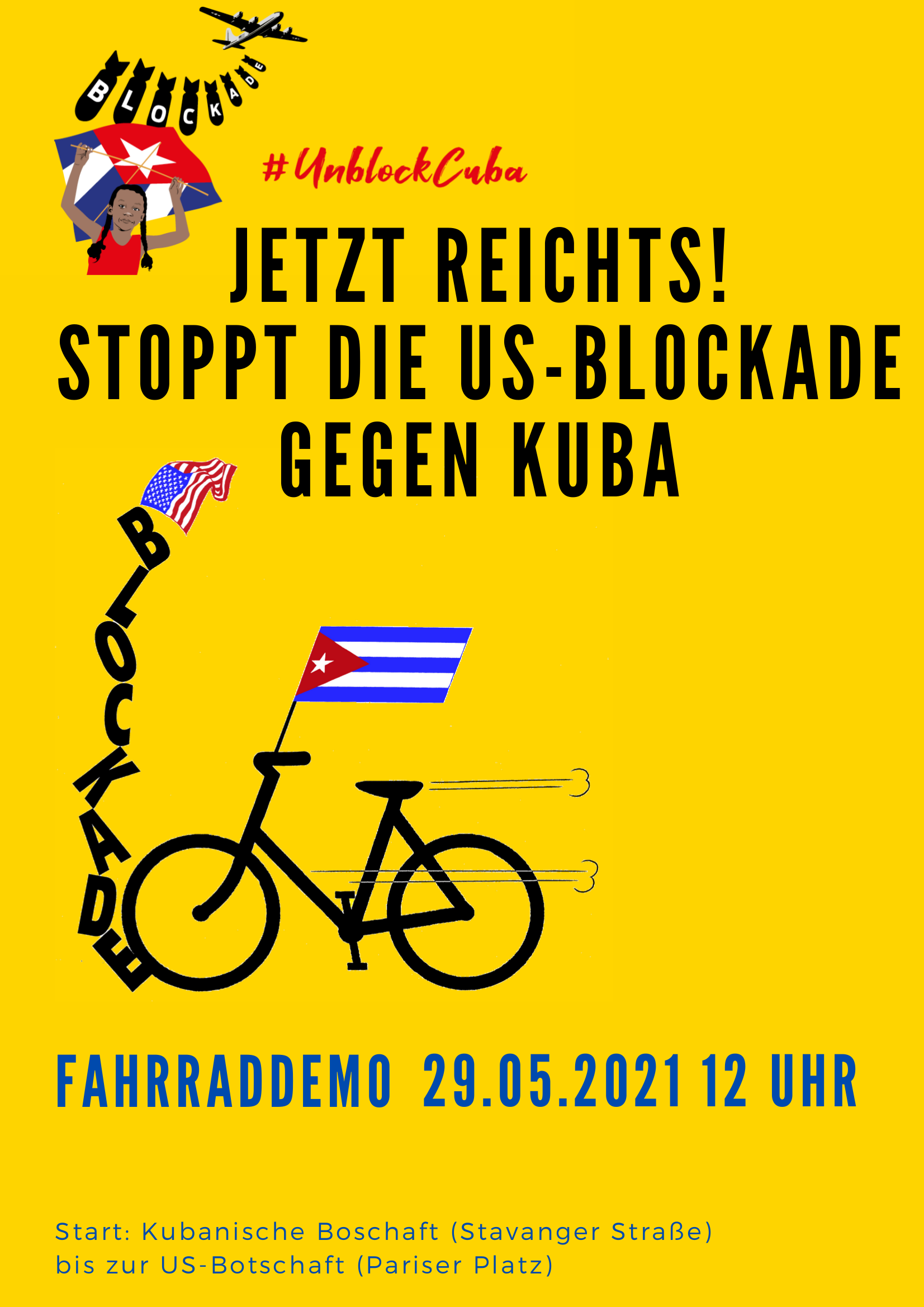 Fahrrad-Demonstration #UnblockCuba