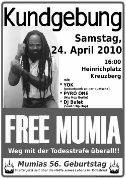Kundgebung für Mumia Abu Jamal, 24. April 2010