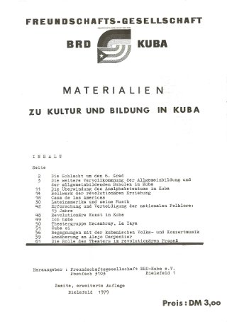 Materialien zu Kultur und Bildung in Kuba