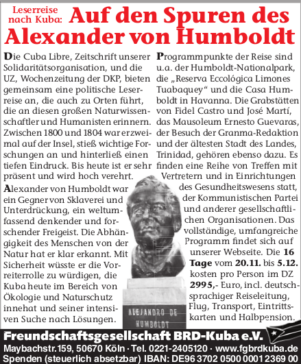 Auf den Spuren des Alexander von Humboldt