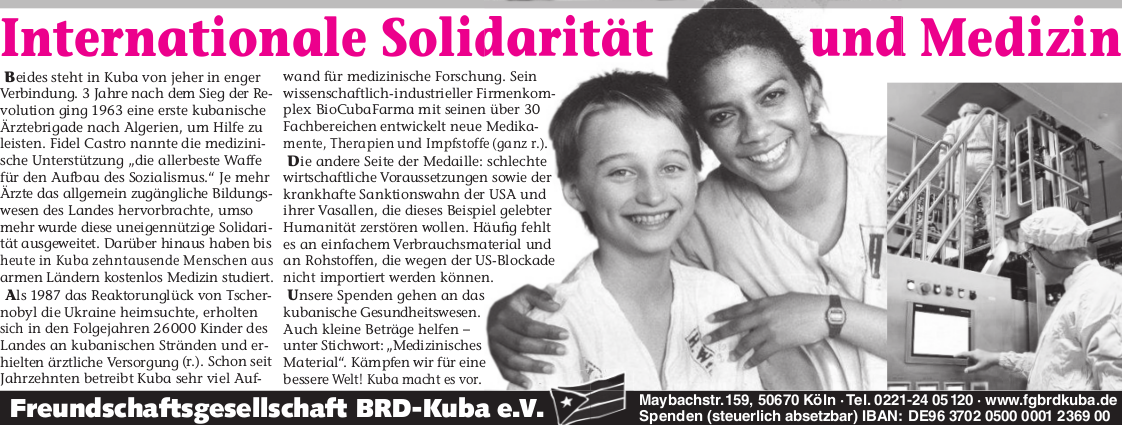 Internationale Solidarität und Medizin