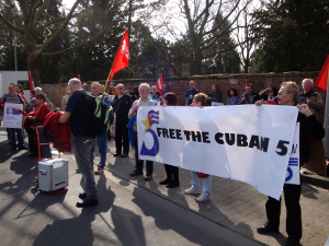 Kundgebung vor dem US-Konsulat, Freiheit für die fünf Kubaner, 17. März 2012 in Frankfurt