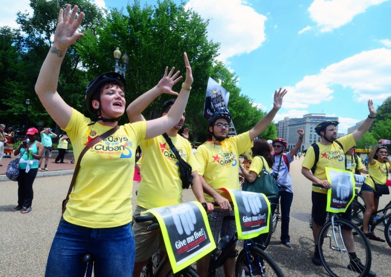 Fahrraddemo vor dem Weißen Haus