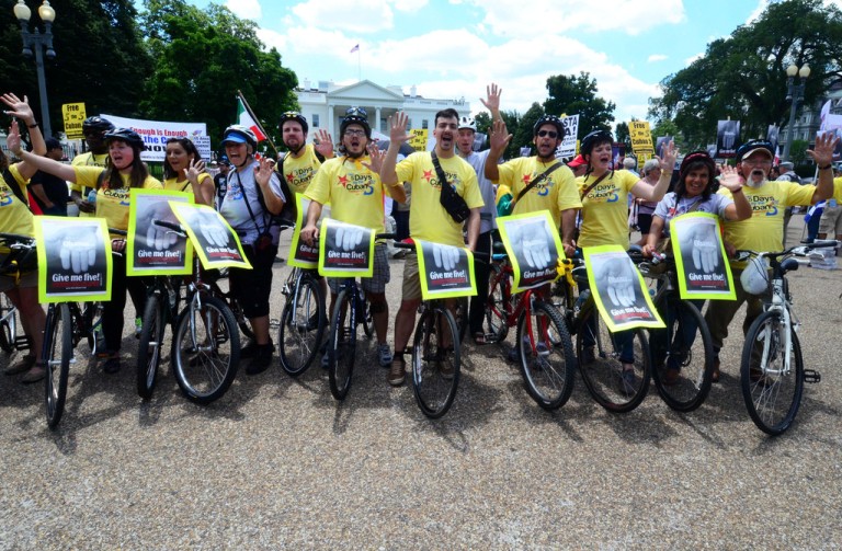 Fahrraddemo vor dem Weißen Haus