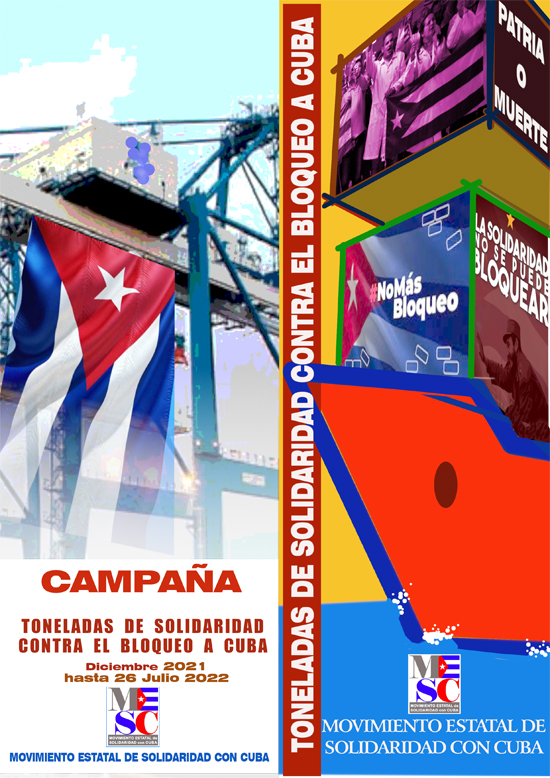 Plakat: Tonnenweise Solidarität gegen die Blockade Kubas