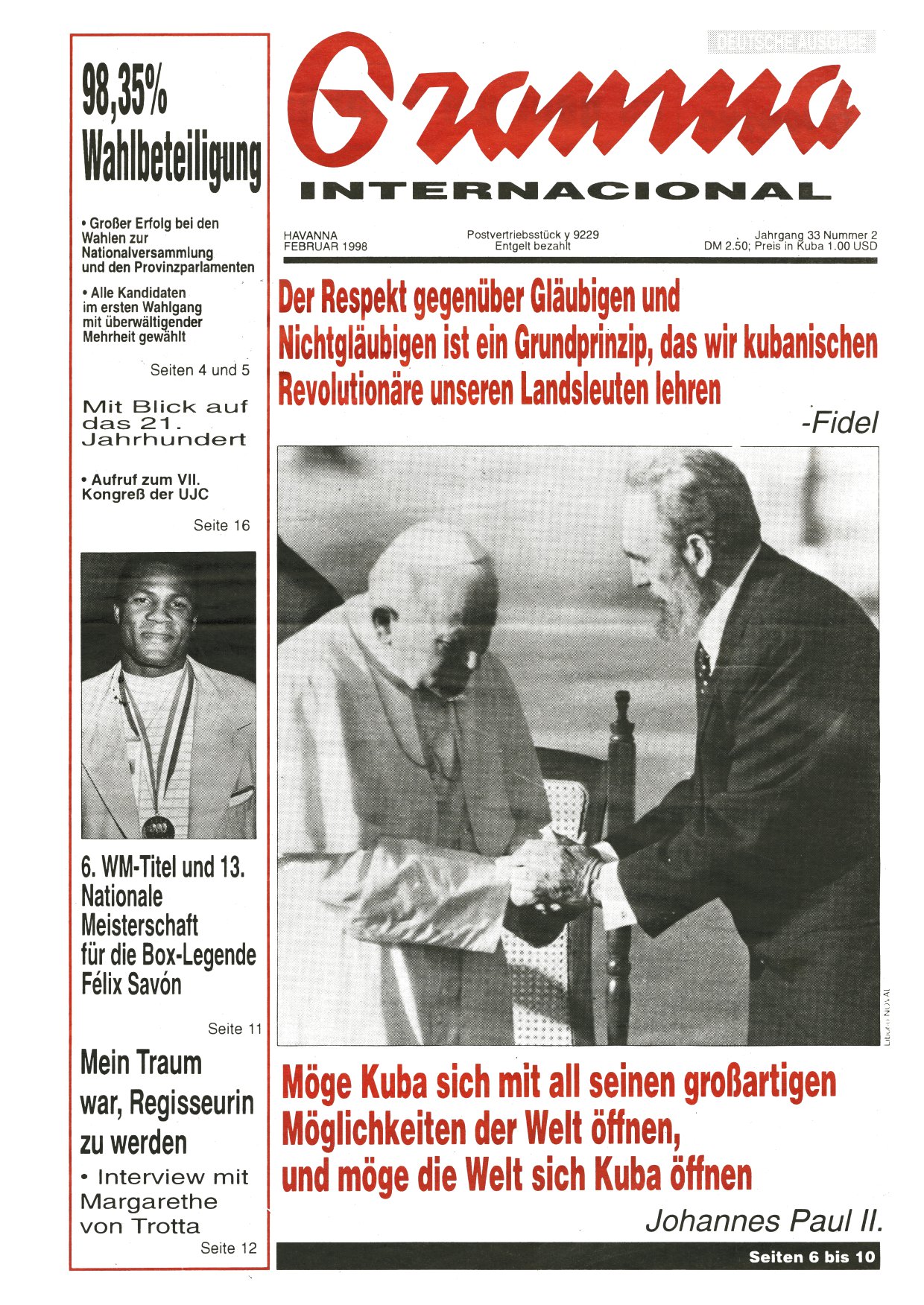 Granma Internacional Februar 1998
