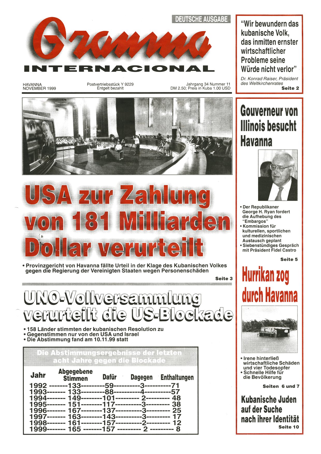 Granma Internacional November 1999