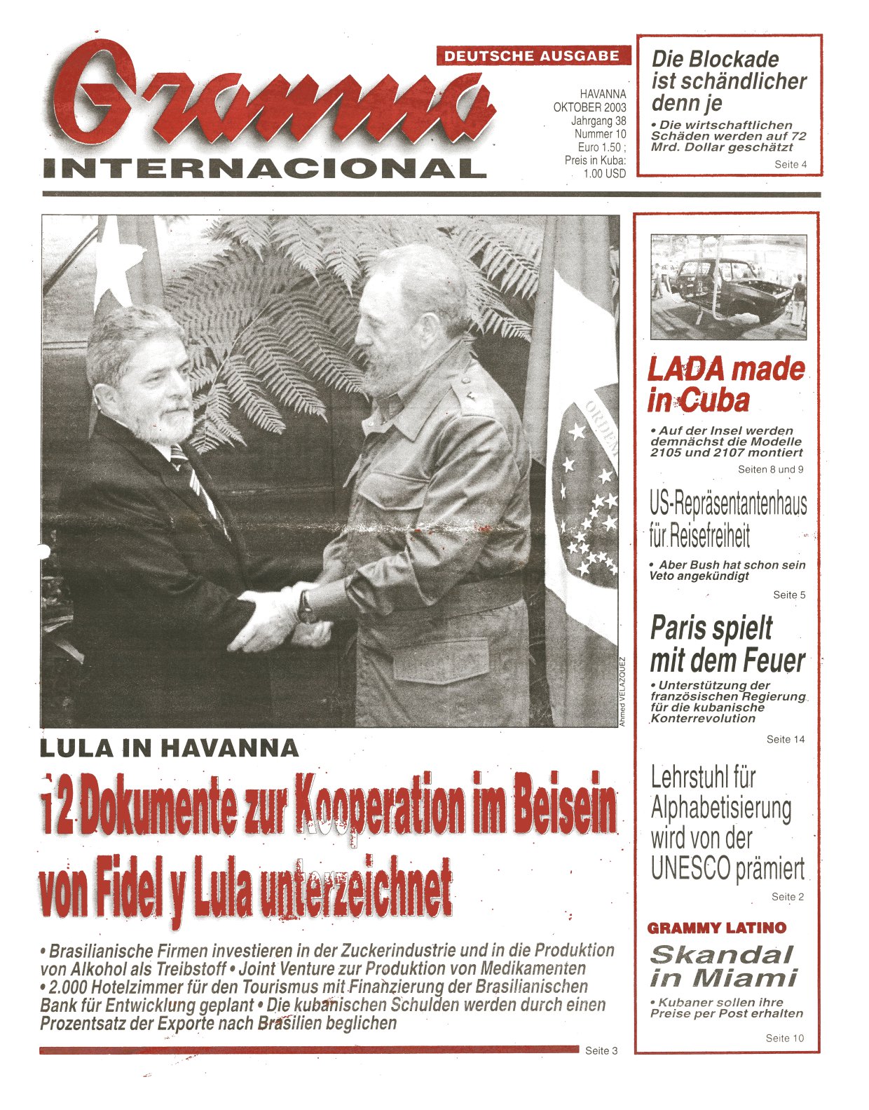 Granma Internacional Oktober 2003