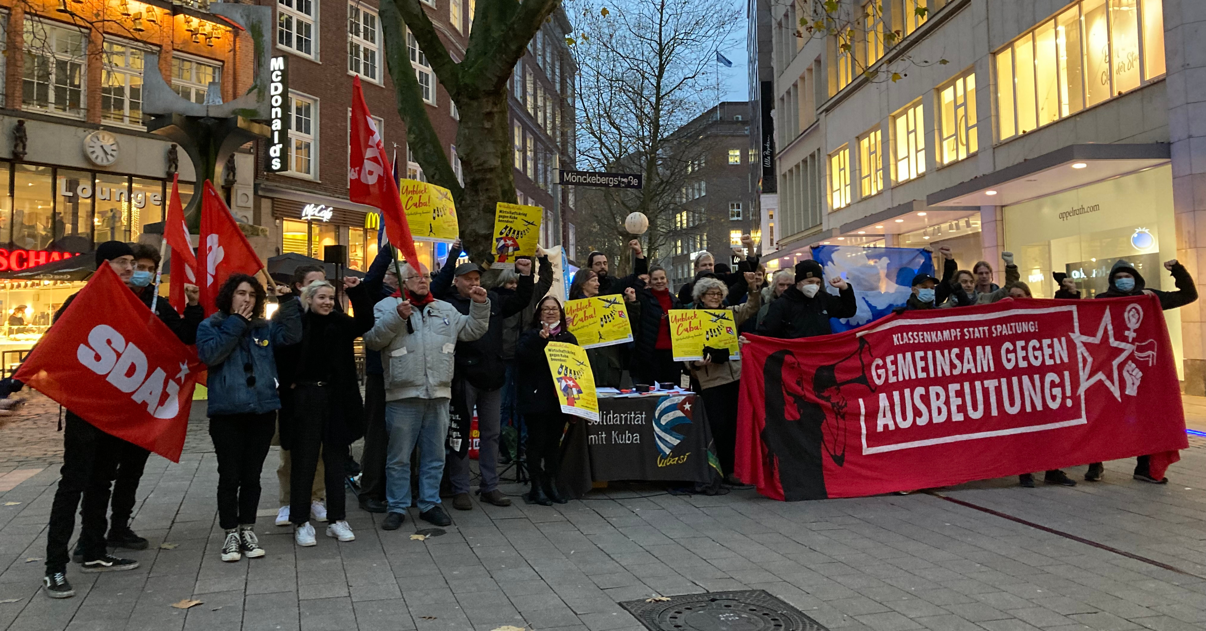 Kundgebung "Hände weg von Kuba" am 15.11. in Hamburg