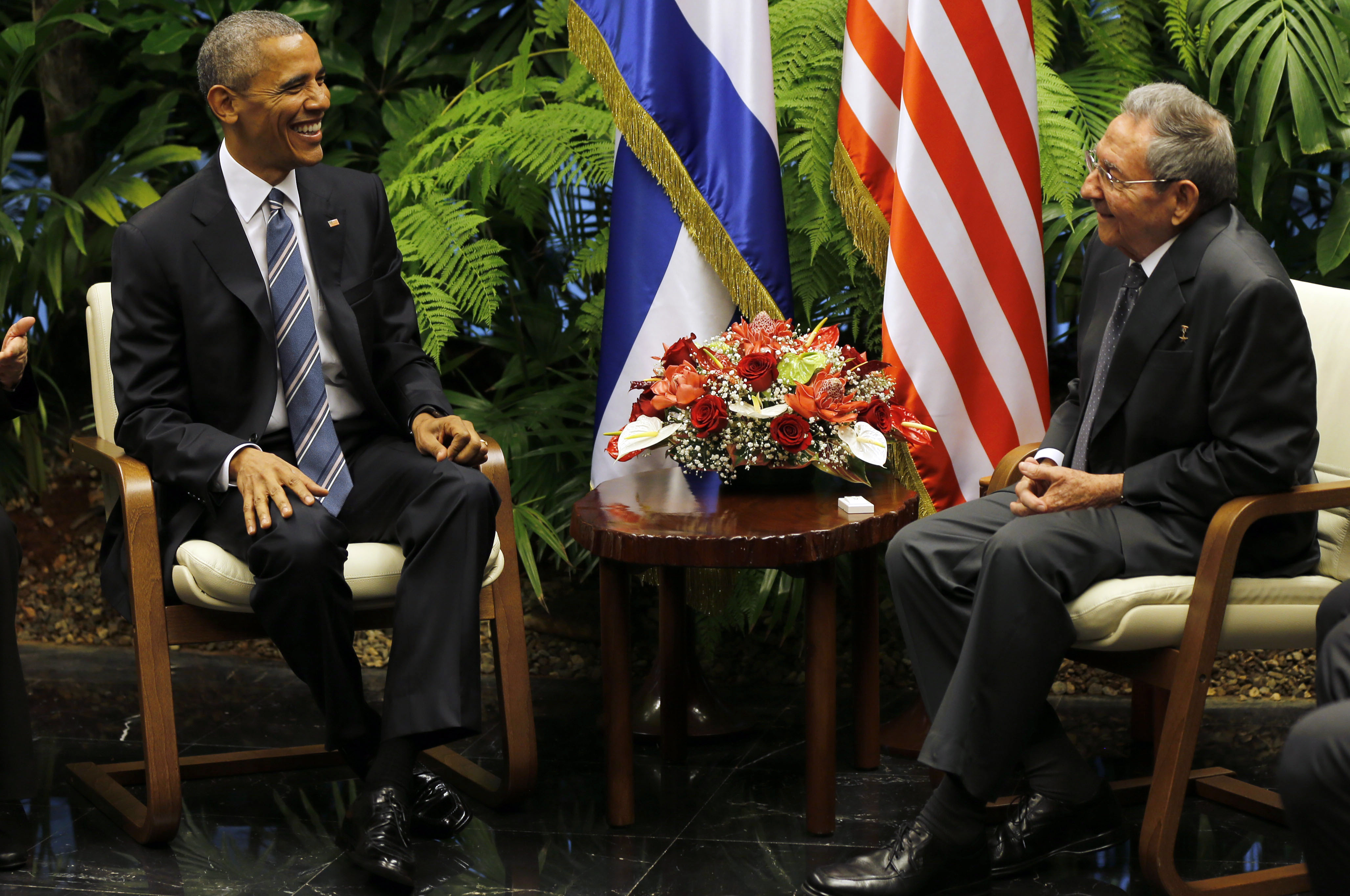 Raul Castro im Gepräch mit Barack Obama