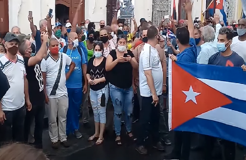 Demonstration in Cienfuegos zur Unterstützung der Regierung