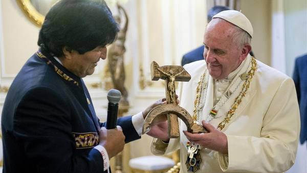 Evo Morales und Papst Franziskus