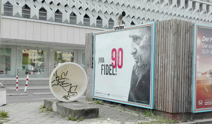 Fidel-Plakat in Magdeburg