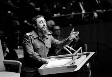 Fidel Castro vor der Generalversammlung der Vereinten Nationen 1979