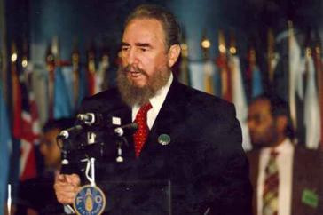 Fidel Castro Ruz vor dem Welternährungsgipfel der UNO