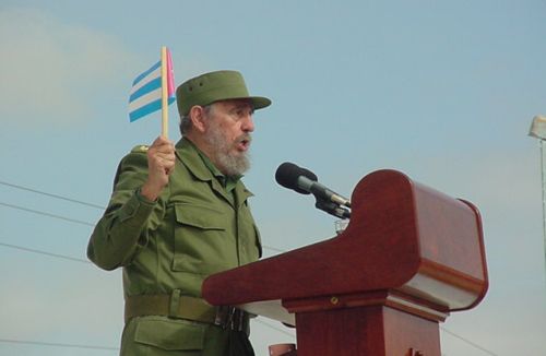 Fidel Castro auf dem Plaza Los Olivos, Sancti Spiritus