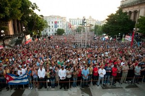 Rede Fidel Castros vor der Universität Havannas, Spetember 2010