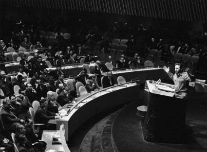 Fidel bei seiner Rede vor der UNO im Jahr 1960