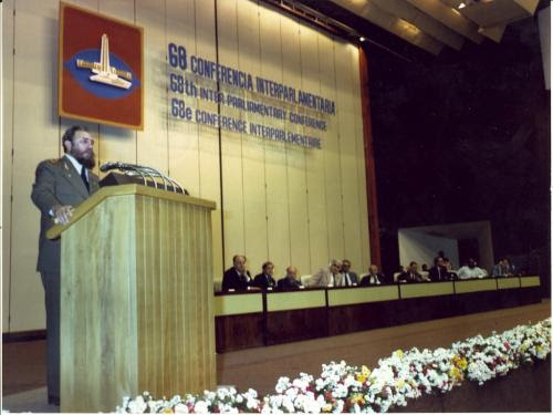 Fidel Castro auf dem Il. Kongreß der Komitees zur Verteidigung der Revolution