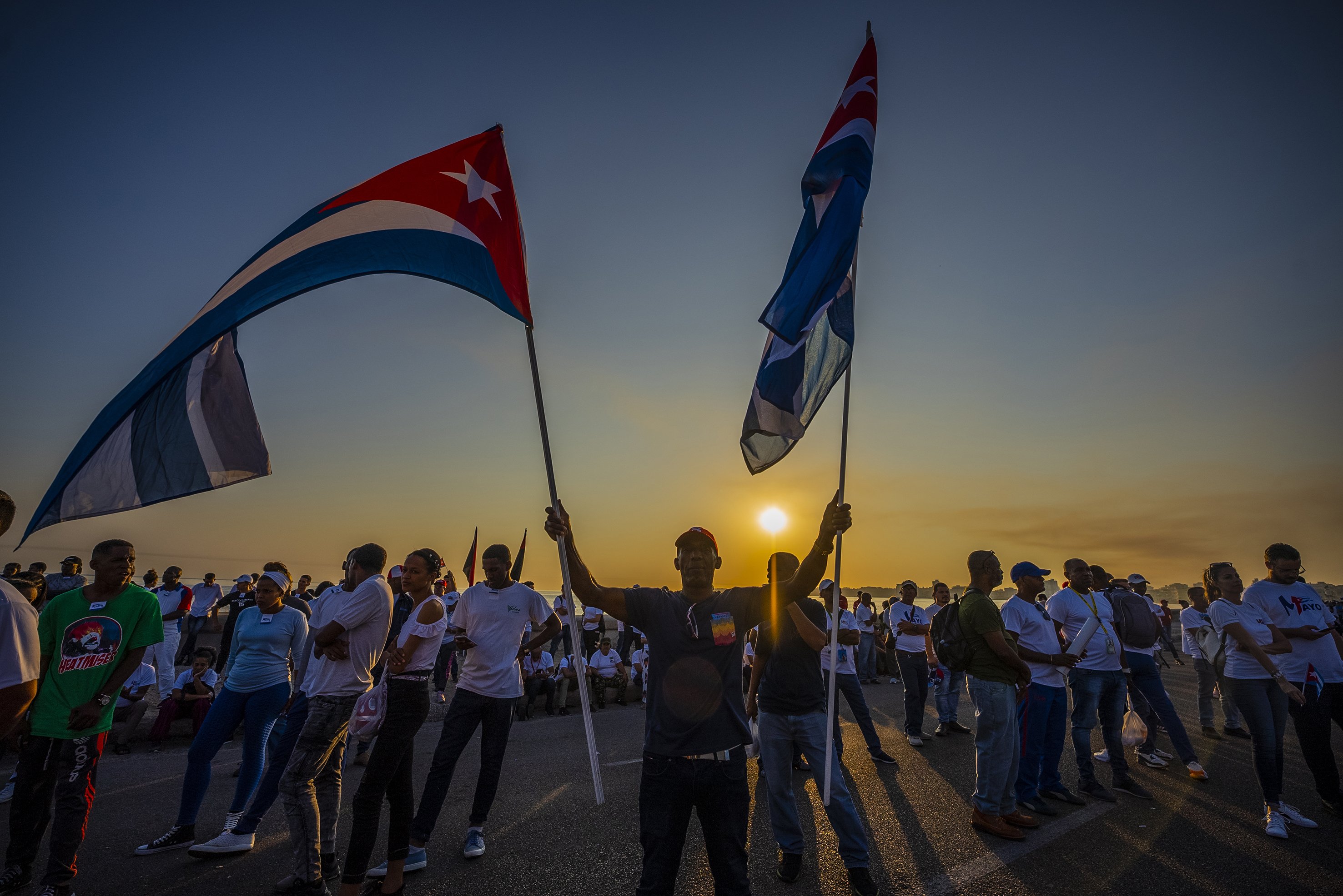 Vor Beginn der Maikundgebung in Havanna