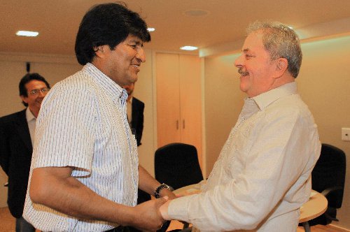 Evo Morales und Luis Inacio da Silva