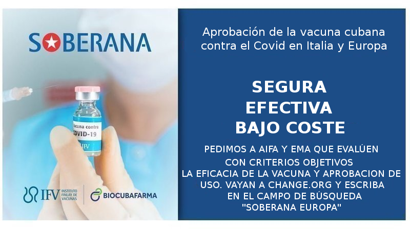 Aprobación de la vacuna cubana Soberana contra el Covid en Italia y Europa