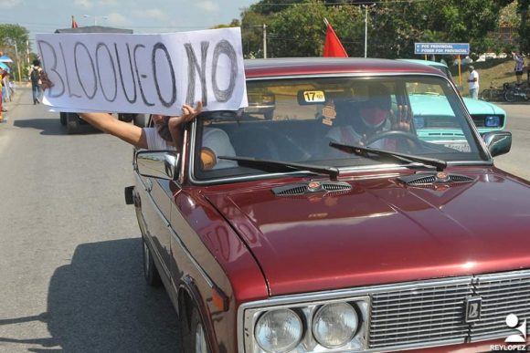 Protest gegen die Blockade in Las Tunas, Kuba
