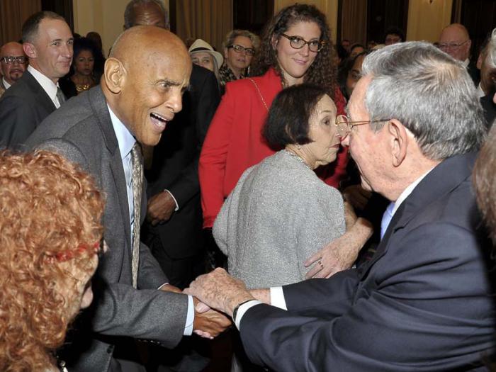 Raul Castro und Harry Belafonte