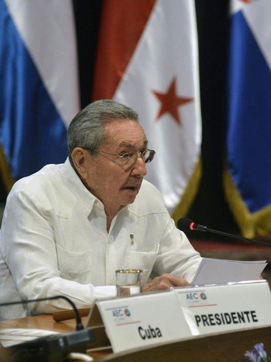 Raul Castro zurEröffnung des Karibikgipfels in Havanna