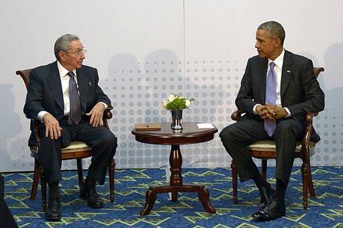 Raúl Castro und Barack Obama in Panamar