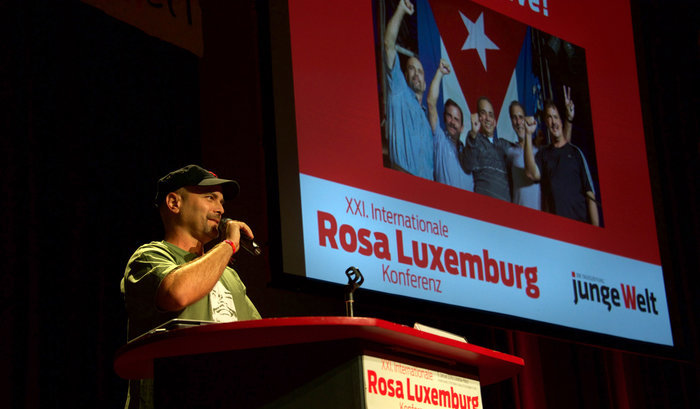 Gerardo Hernandez auf der Rosa-Luxemburg-Konferenz