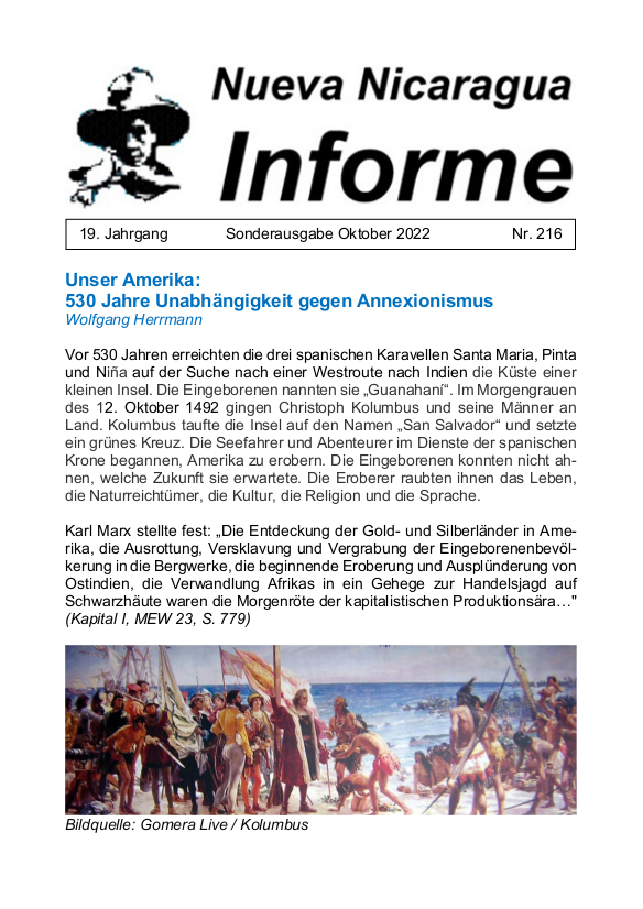 Nueva Nicaragua - Informe Oktober 2022