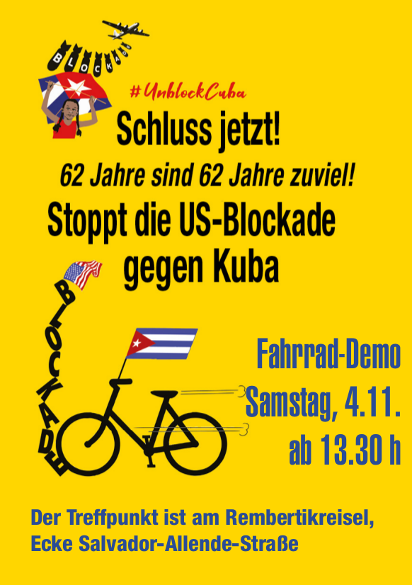 Fahrrad-Demo: Unblock Cuba !