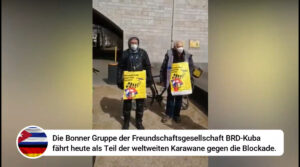 Unblock Cuba Aktion in Bonn 2 Freundschaftsgesellschaft BRD-Kuba