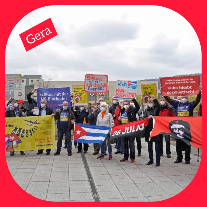 #UnblockCuba - Weltkarawane gegen die Blockade 42 UnblockCuba-Aktion Gera