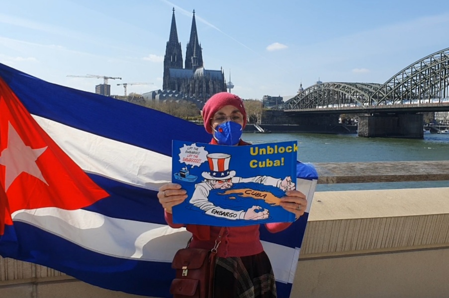 #UnblockCuba - Weltkarawane gegen die Blockade 50 UnblockCuba-Aktion Köln