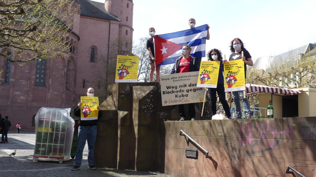 #UnblockCuba - Weltkarawane gegen die Blockade 54 UnblockCuba-Aktion Mainz