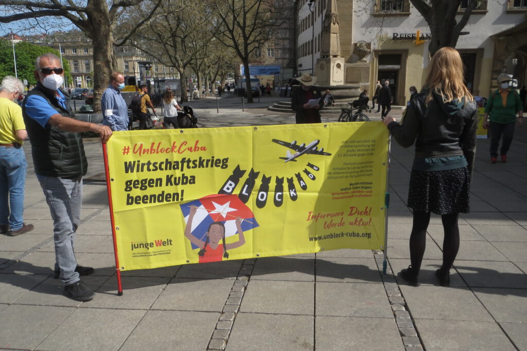 #UnblockCuba - Weltkarawane gegen die Blockade 68 UnblockCuba-Aktion Stuttgart