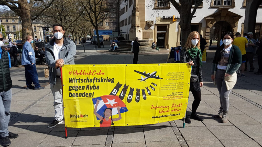 #UnblockCuba - Weltkarawane gegen die Blockade 66 UnblockCuba-Aktion Stuttgart