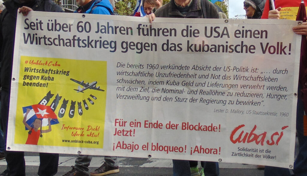 Seit ueber 60 Jahren fuehren die USA einen Wirtschaftskrieg gegen das kubanische Volk