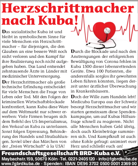 Herzschrittmacher nach Kuba!