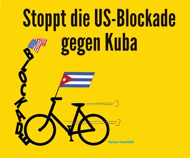 Fahrraddemo: Stoppt die US-Blockade gegen Kuba – Donnerstag, 26. Oktober 2024, Start: 10:45 Uhr Bertha-von-Suttner-Platz, Düsseldorf