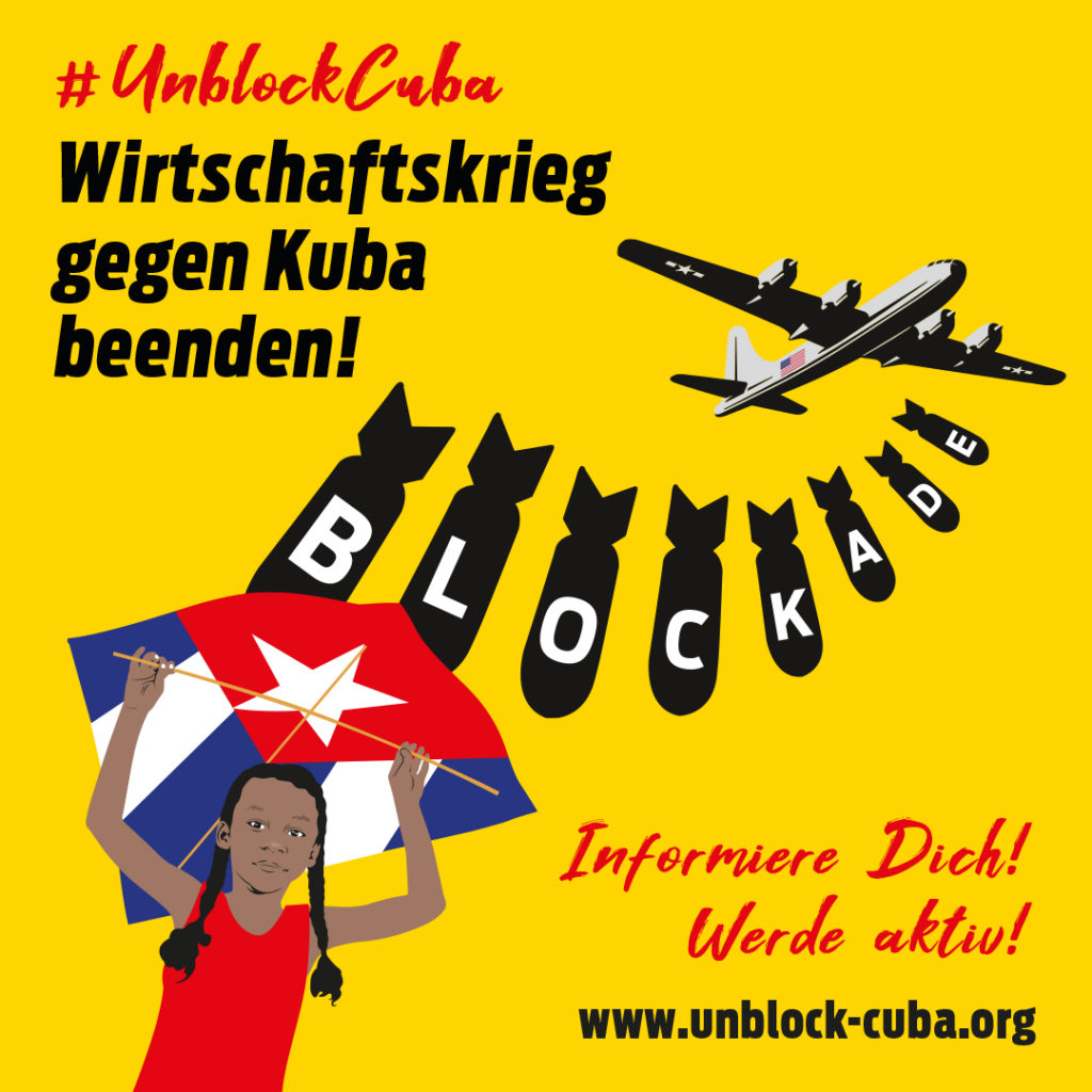 Kundgebung: Unblock Cuba ! 14.09.2024, 11:00 Uhr – Bilker Bahnhof vor den Bilker Arkaden, Düsseldorf