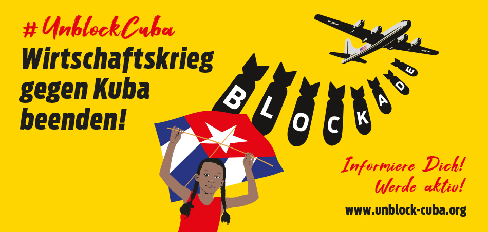 Kuba-Info-Stand zum 1. Mai - Sonntag, 1. Mai 2022, ab 14:00 Uhr Mai-Fest an der Marienschule, Heerstraße 92-94, 53111 Bonn 1 unblock cuba banner 2020