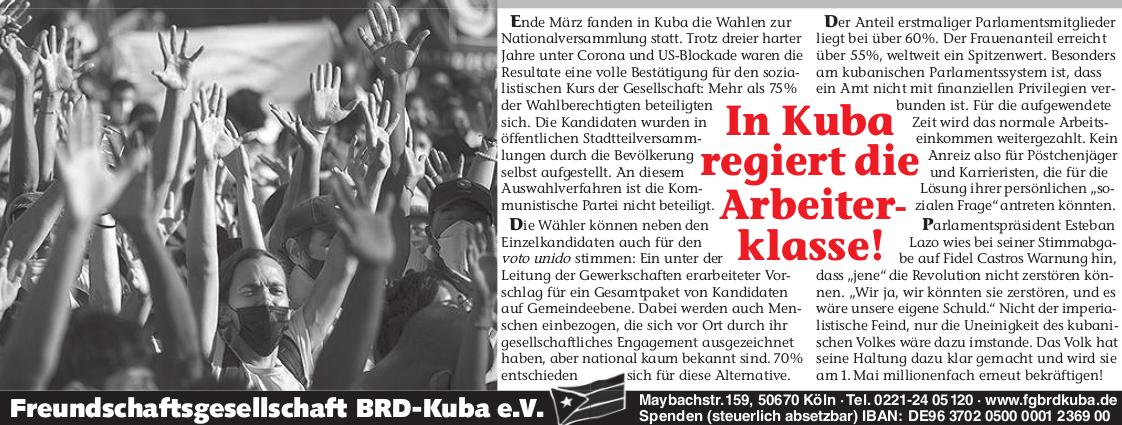 In Kuba regiert die Arbeiterklasse!