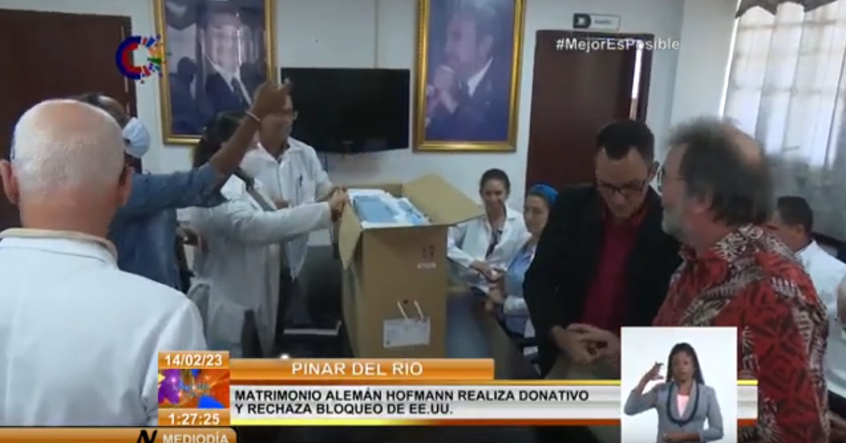 Deutsches Ehepaar Hoffman spendet in Pinar del Río gegen die US-Blockade