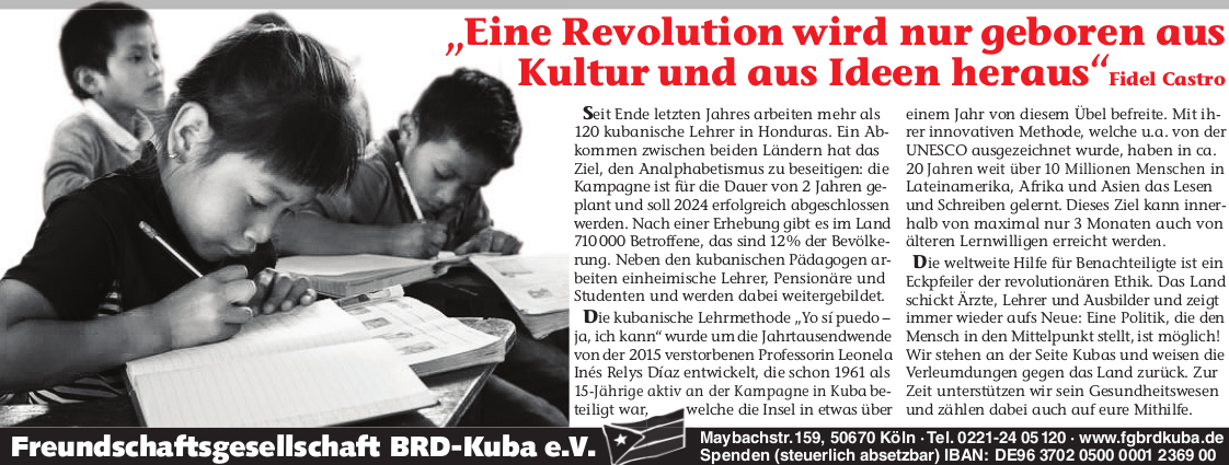 „Eine Revolution wird nur geboren aus Kultur und aus Ideen heraus“